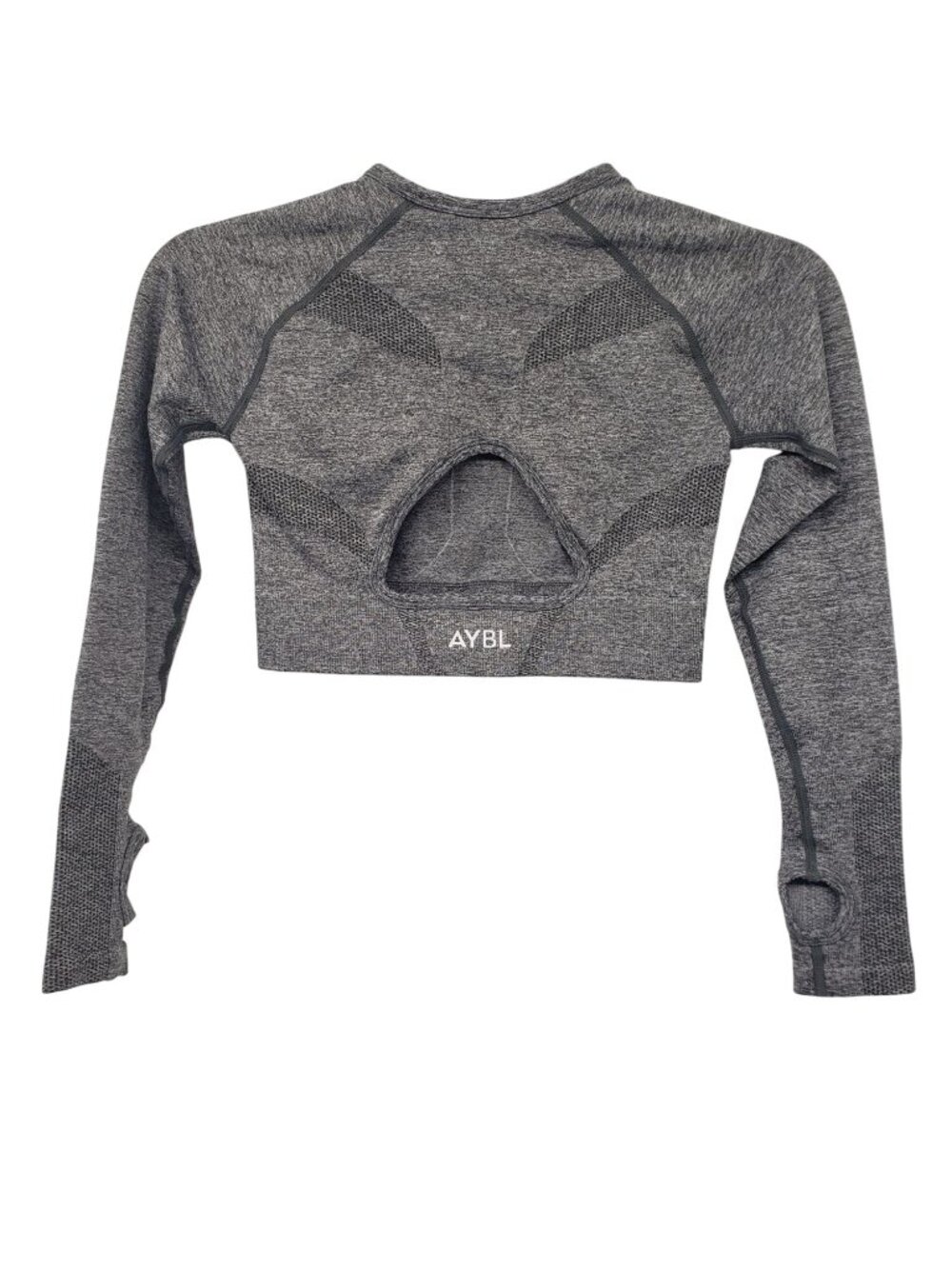 AYBL Motion Seamless Long Sleeve Crop Top S NWT Grey Marl Gym Activewear - Picture 1 of 7